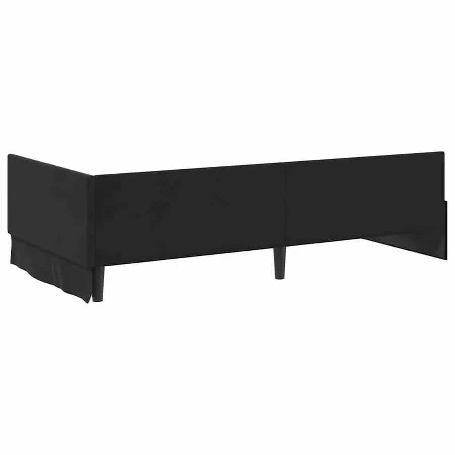 Cadre de lit d'angle Noir 80 cm x 200 cm Velours - 7