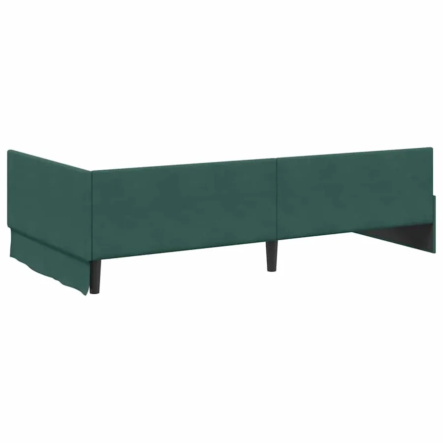 Cadre de lit d'angle Vert foncé 100 cm x 200 cm Velours - 7