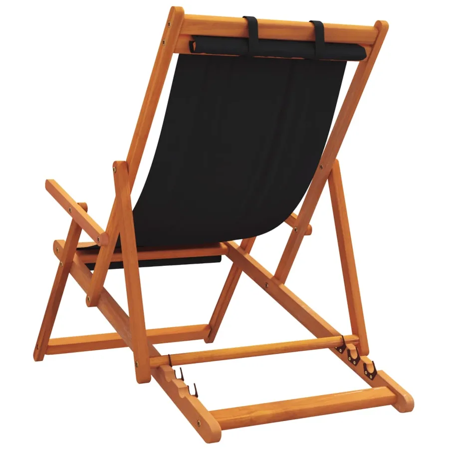 Chaises de plage pliables lot de 2 noir tissu - 6