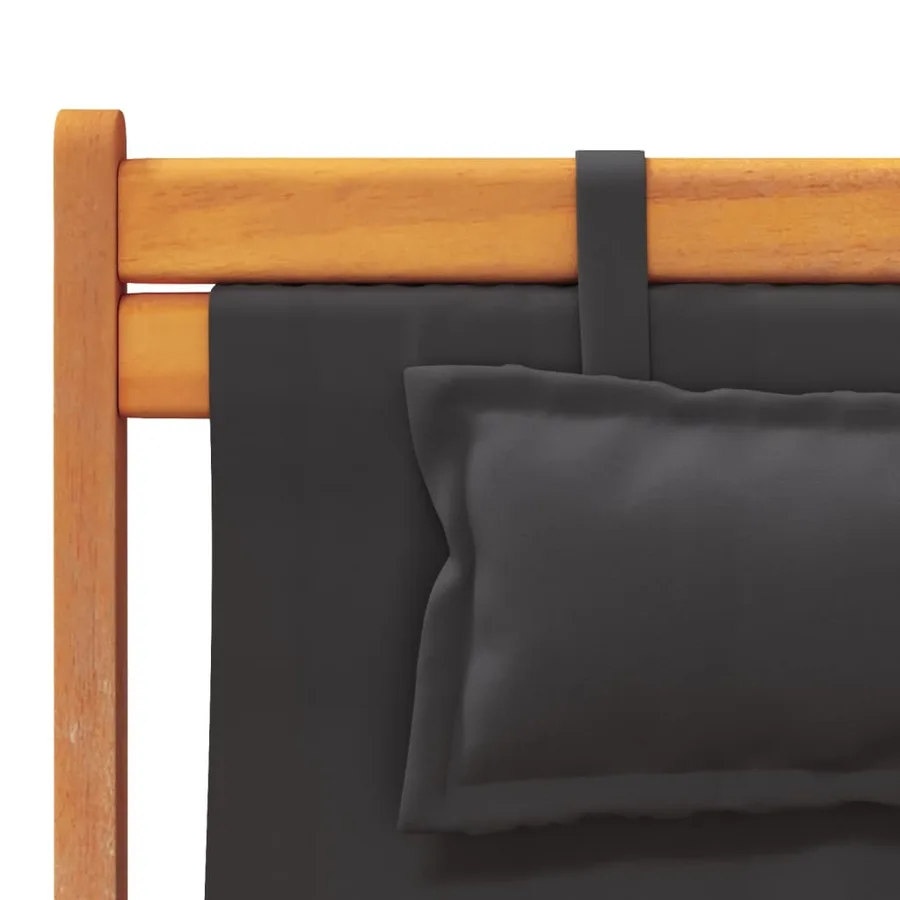 Chaises de plage pliables lot de 2 noir tissu - 8