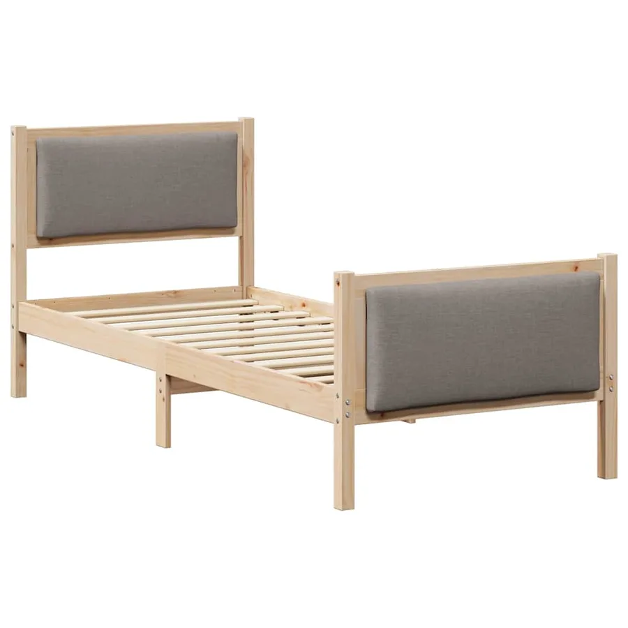 Cadre de lit avec tête de lit Taupe 80 x 200 cm tissu - 2