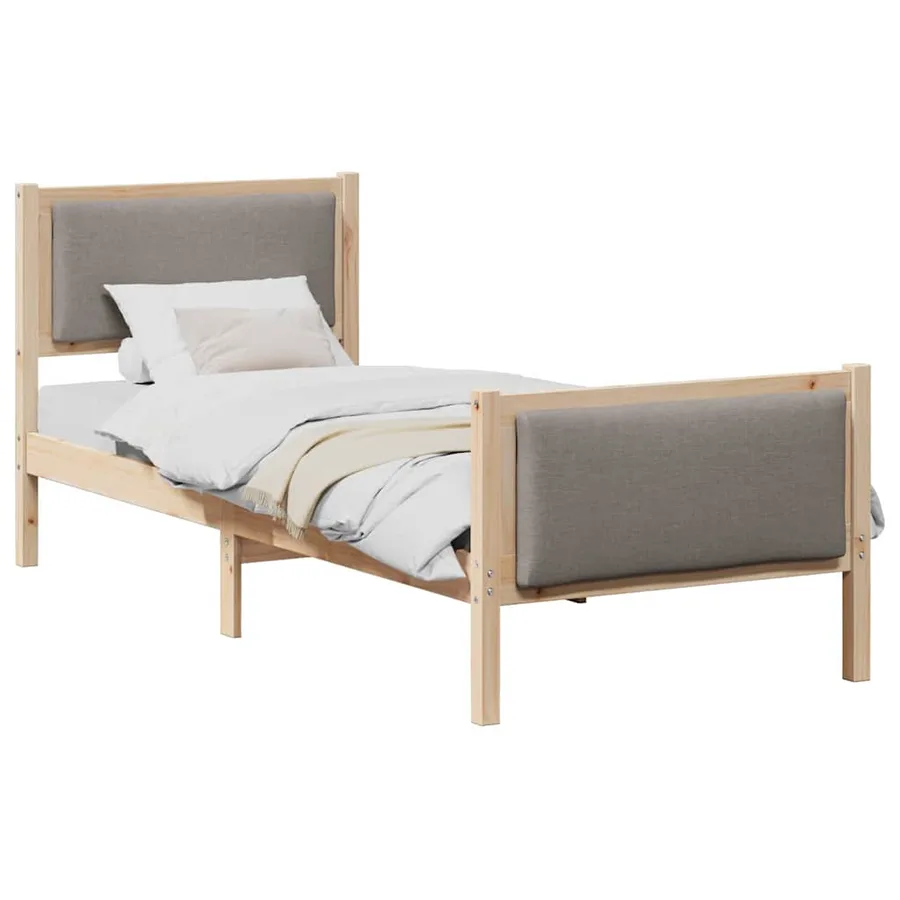 Cadre de lit avec tête de lit Taupe 80 x 200 cm tissu - 3