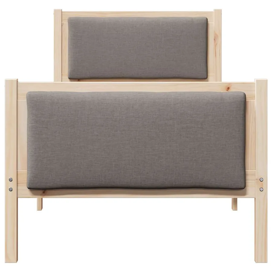 Cadre de lit avec tête de lit Taupe 80 x 200 cm tissu - 5