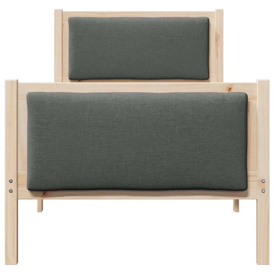 Cadre de lit avec tête de lit Gris foncé 80 x 200 cm tissu - 5