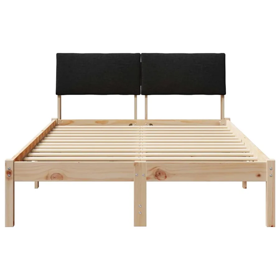 Cadre de lit Marron et noir 120 x 190 cm Bois massif en pin - 5