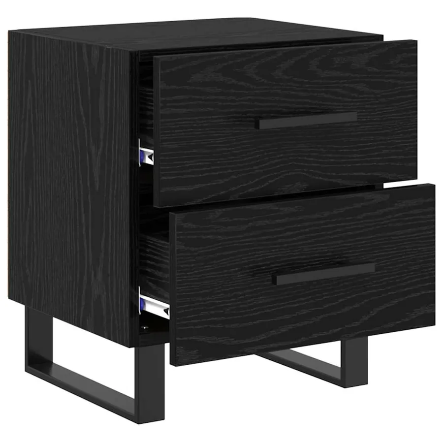 Cabinet de chevet avec tiroir Chêne noir 40 x 35 x 47,5 cm - 5