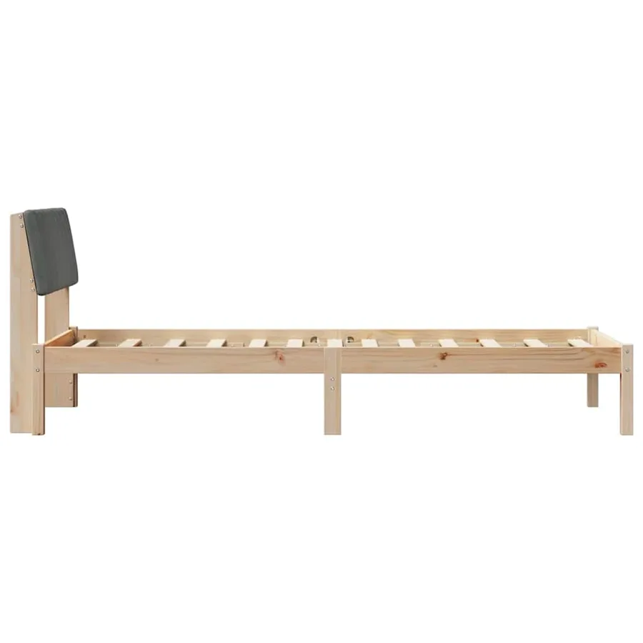 Cadre de lit avec tête de lit marron et gris foncé 75 x 190 cm - 6