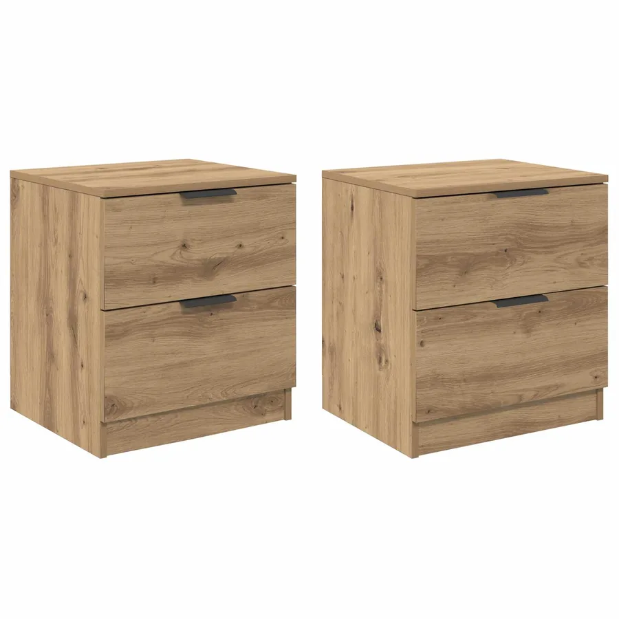 Cabinet de chevet 2 pc Chêne artisanal 45 x 39 x 50cm - 2