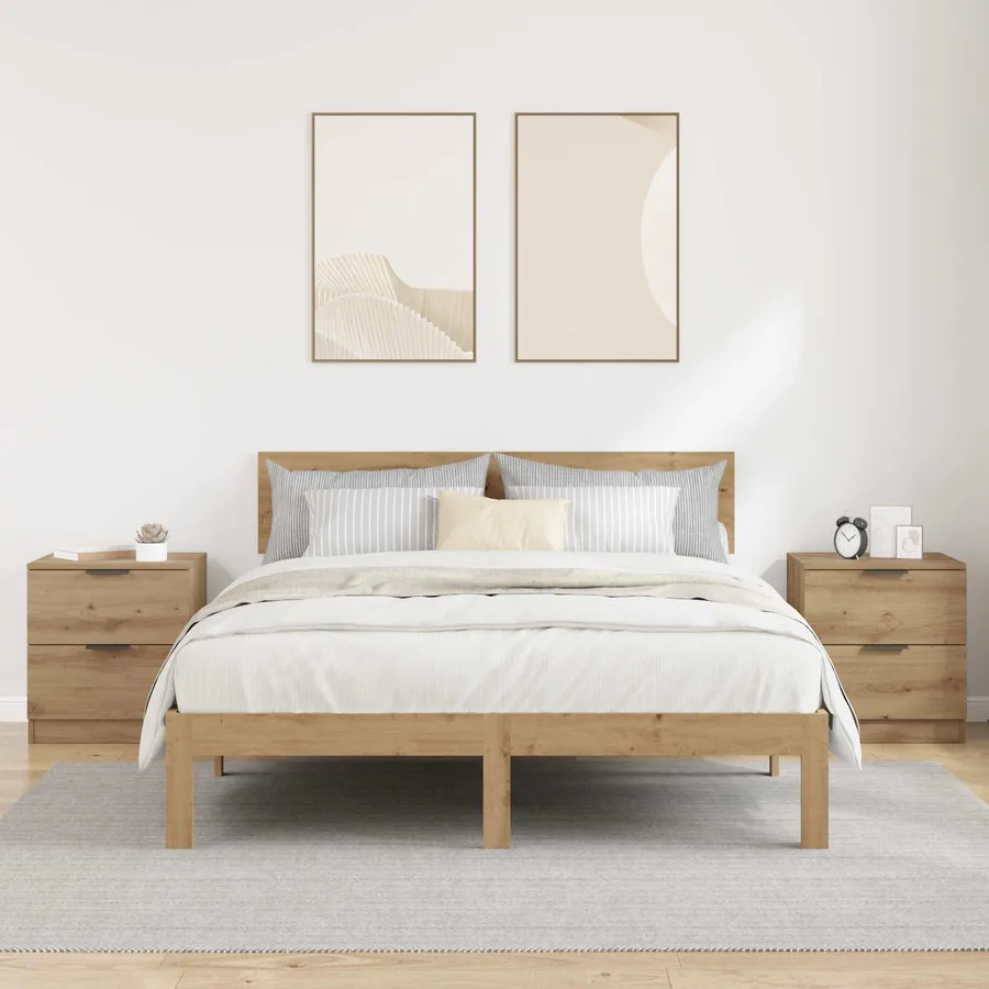 Cabinet de chevet 2 pc Chêne artisanal 45 x 39 x 50cm - 4