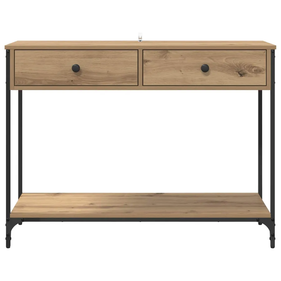 Table console Chêne artisanal 100 x 34,5 x 75 cm - 6