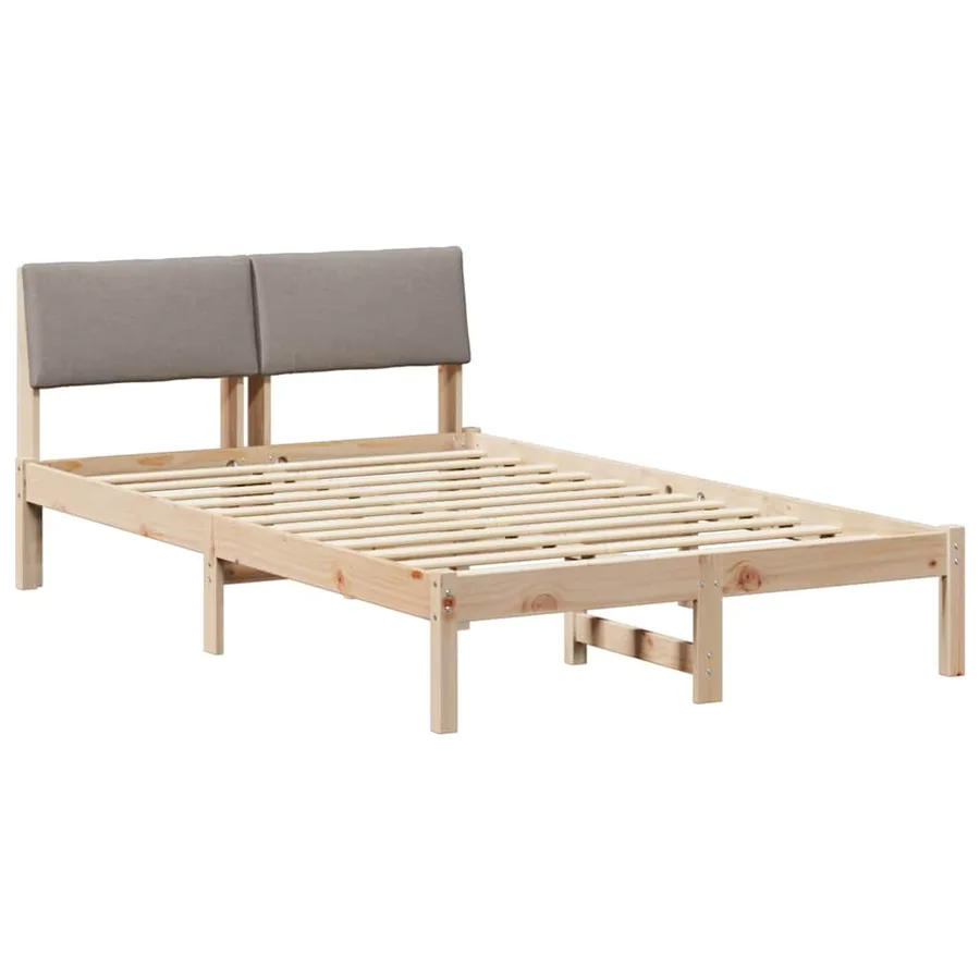 Cadre de lit Marron et taupe 120 x 200 cm Bois massif en pin - 2
