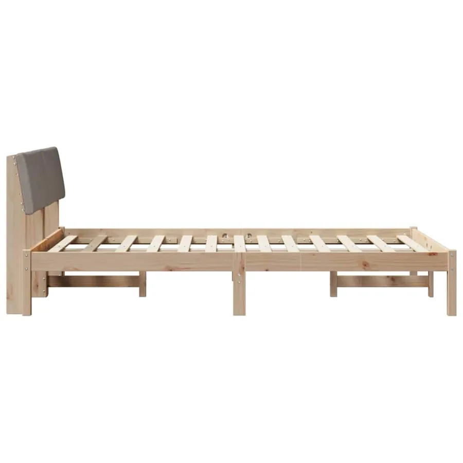 Cadre de lit Marron et taupe 120 x 200 cm Bois massif en pin - 6
