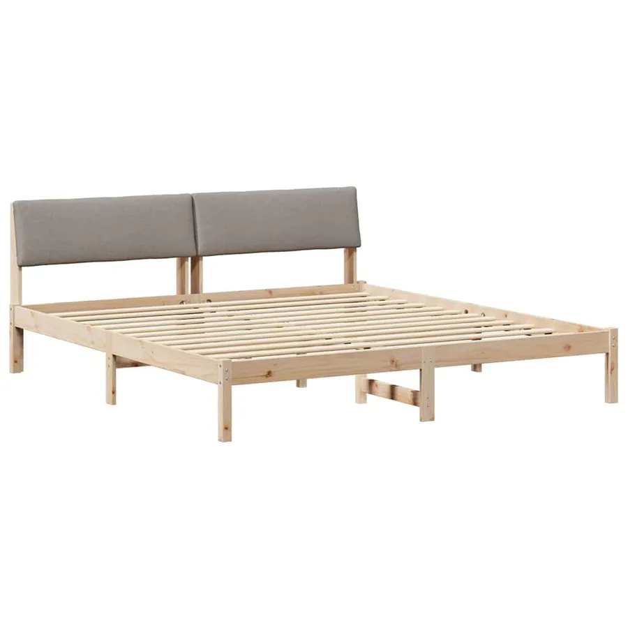 Cadre de lit Marron et taupe 180 x 200 cm Bois massif en pin - 2