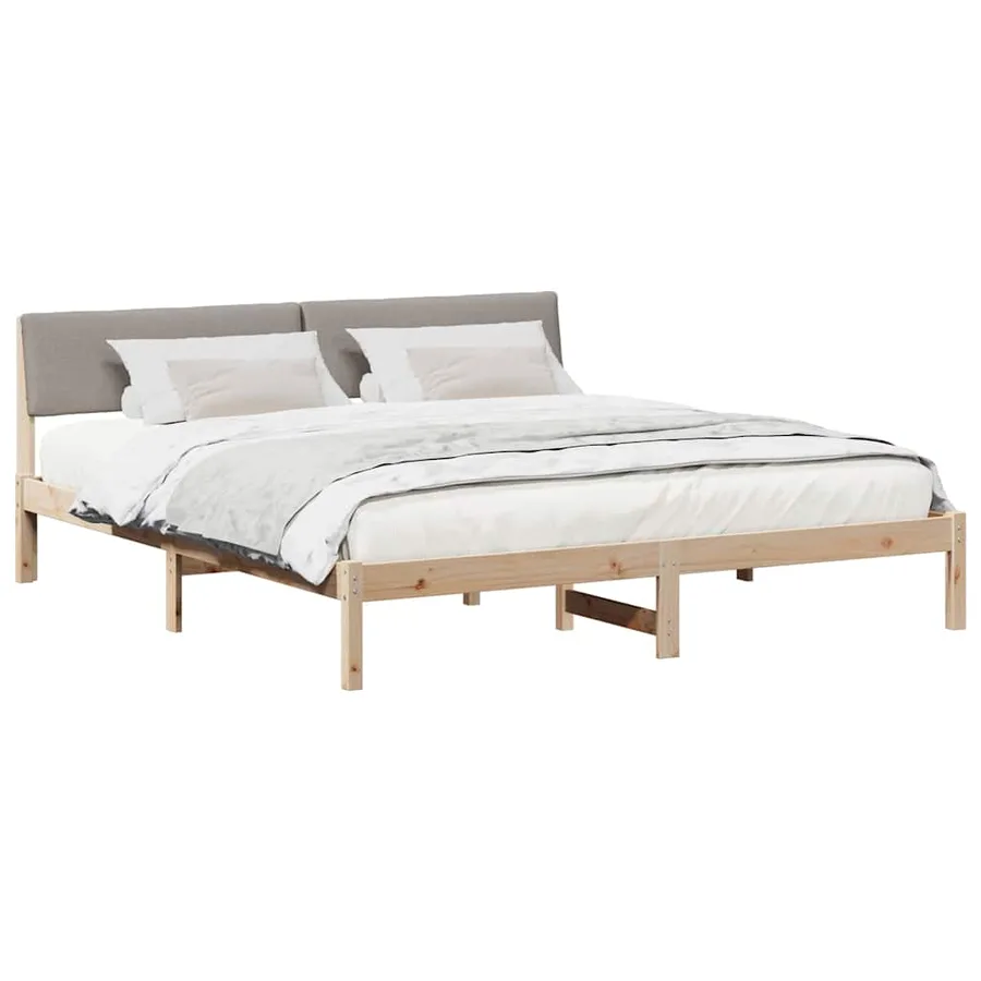 Cadre de lit Marron et taupe 180 x 200 cm Bois massif en pin - 3