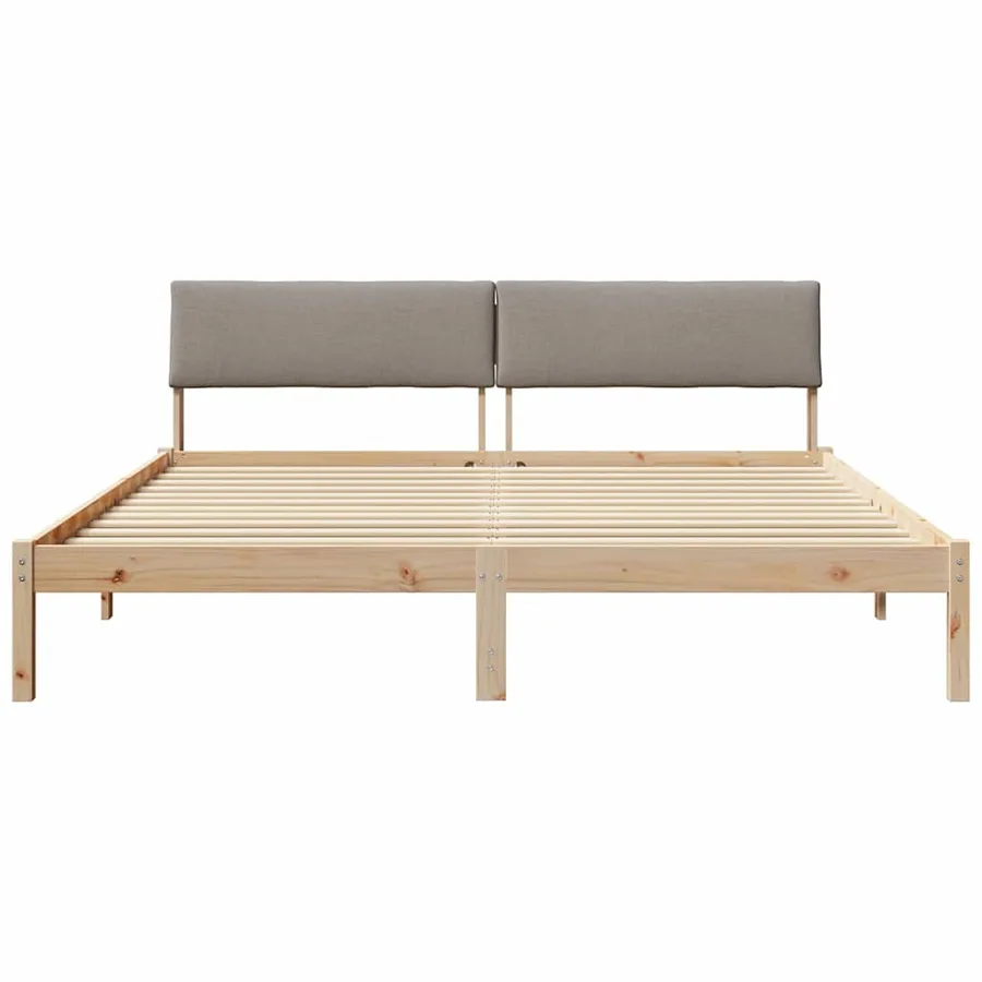 Cadre de lit Marron et taupe 180 x 200 cm Bois massif en pin - 5
