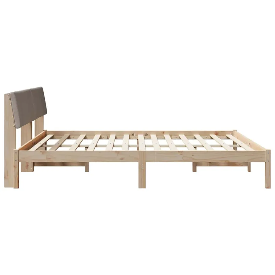 Cadre de lit Marron et taupe 180 x 200 cm Bois massif en pin - 6