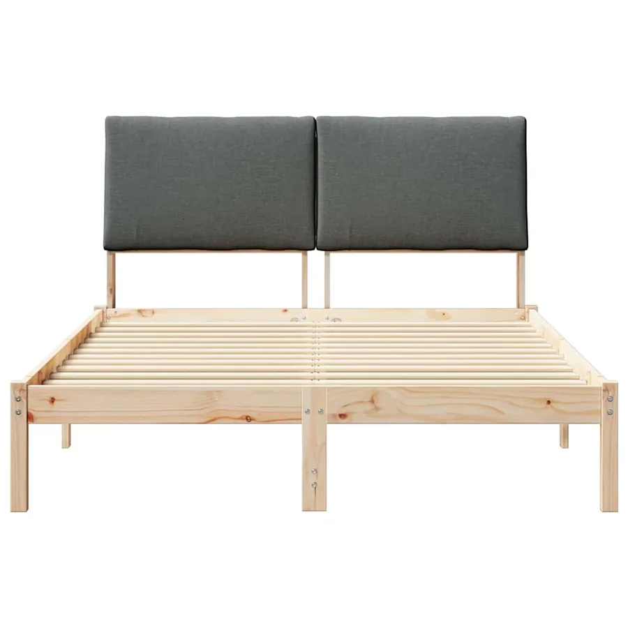 Cadre de lit avec tête de lit marron et gris foncé 150 x 200 cm - 5
