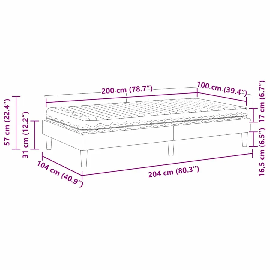 Cadre de lit d'angle avec matelas Autre 2 pcs Turquoise Velours - 14