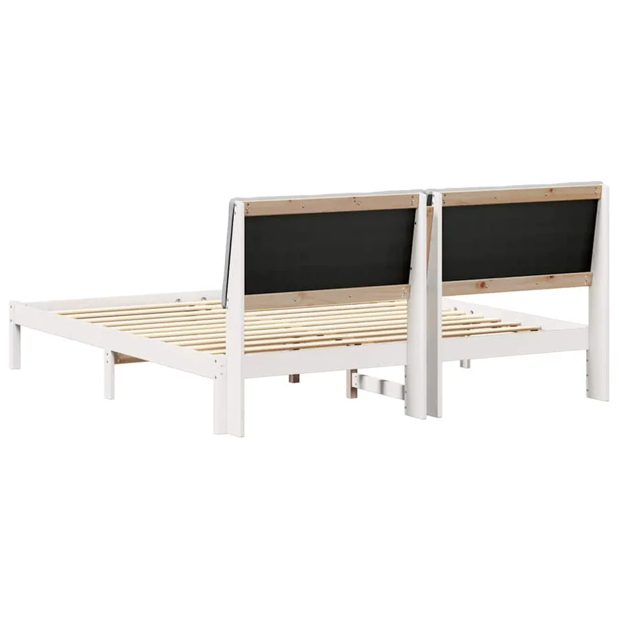 Cadre de lit avec tête de lit Blanc et gris clair 200 x 200 cm - 7