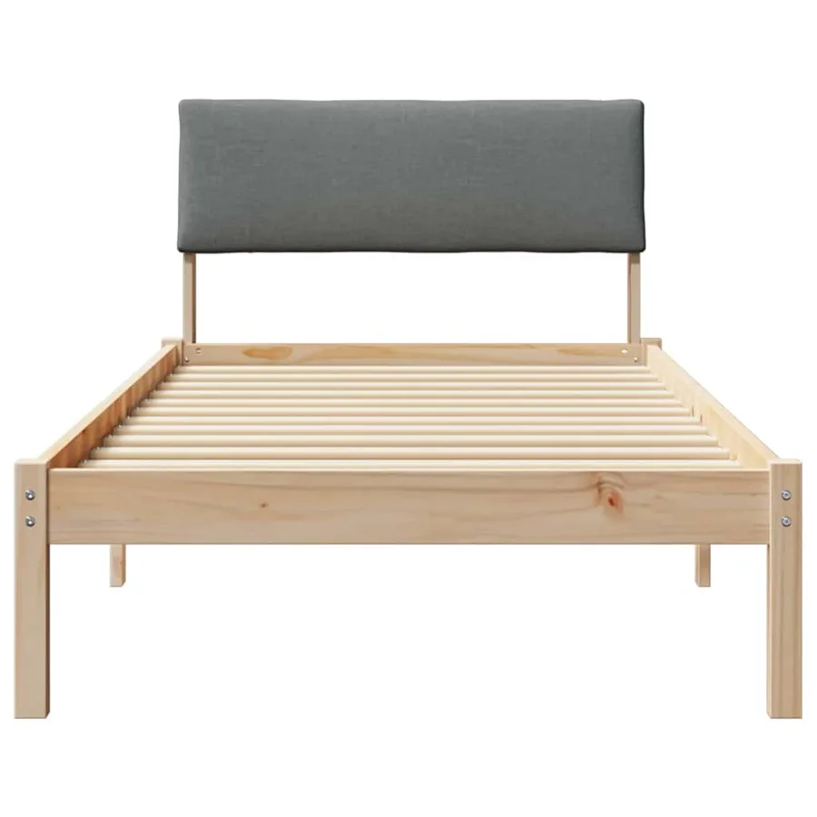 Cadre de lit avec tête de lit marron et gris foncé 90 x 190 cm - 5
