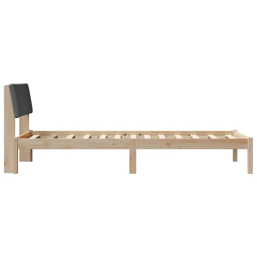 Cadre de lit avec tête de lit marron et gris foncé 90 x 190 cm - 6