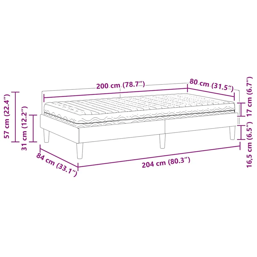 Cadre de lit d'angle avec matelas avec matelas 2 pcs Gris tissu - 14