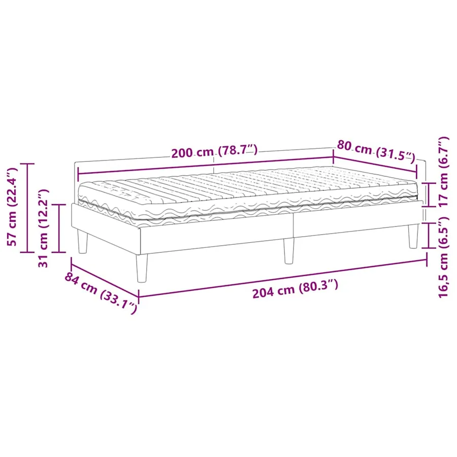 Cadre de lit d'angle avec matelas avec matelas 2 pcs Gris tissu - 14