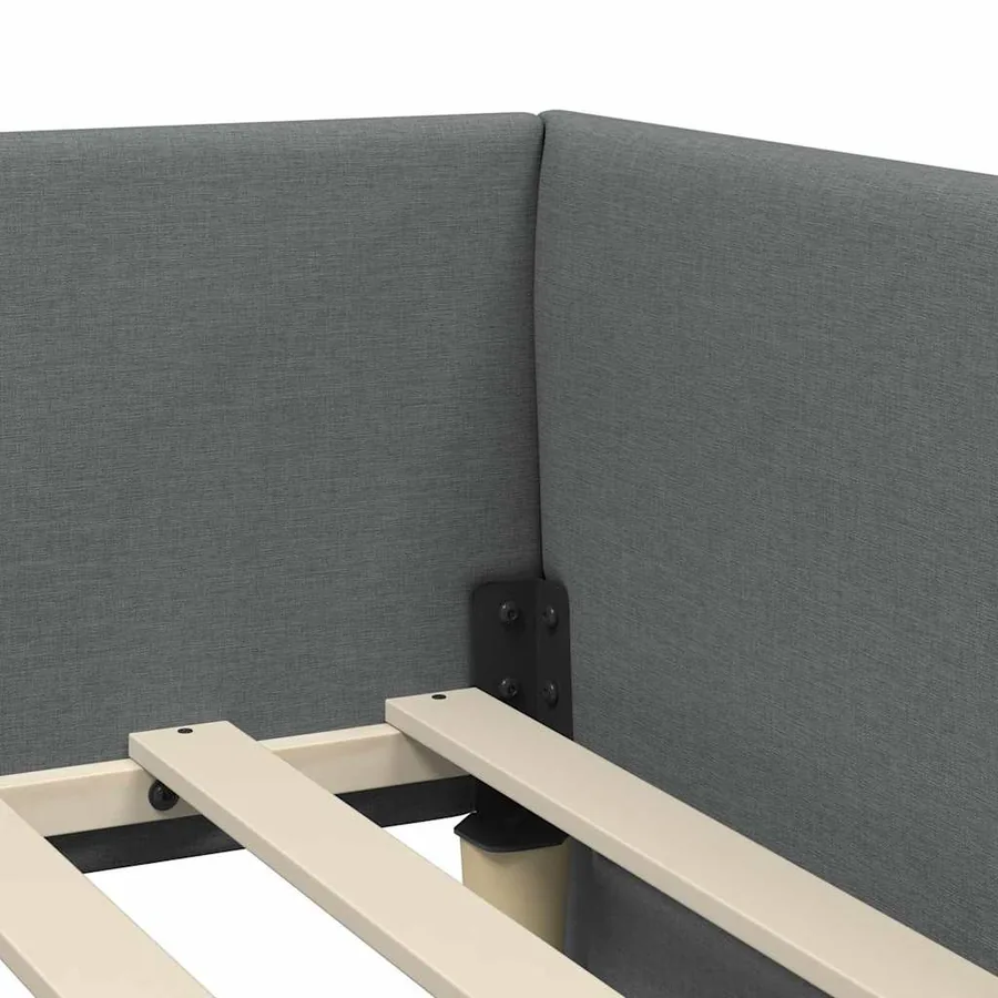 Cadre de lit d'angle avec matelas avec matelas 2 pcs Gris tissu - 8