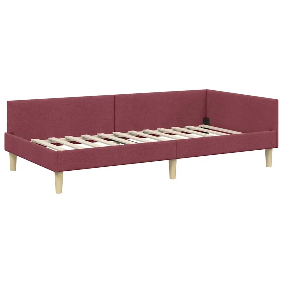 Cadre de lit d'angle avec matelas avec matelas 2 pcs Gris tissu - 6