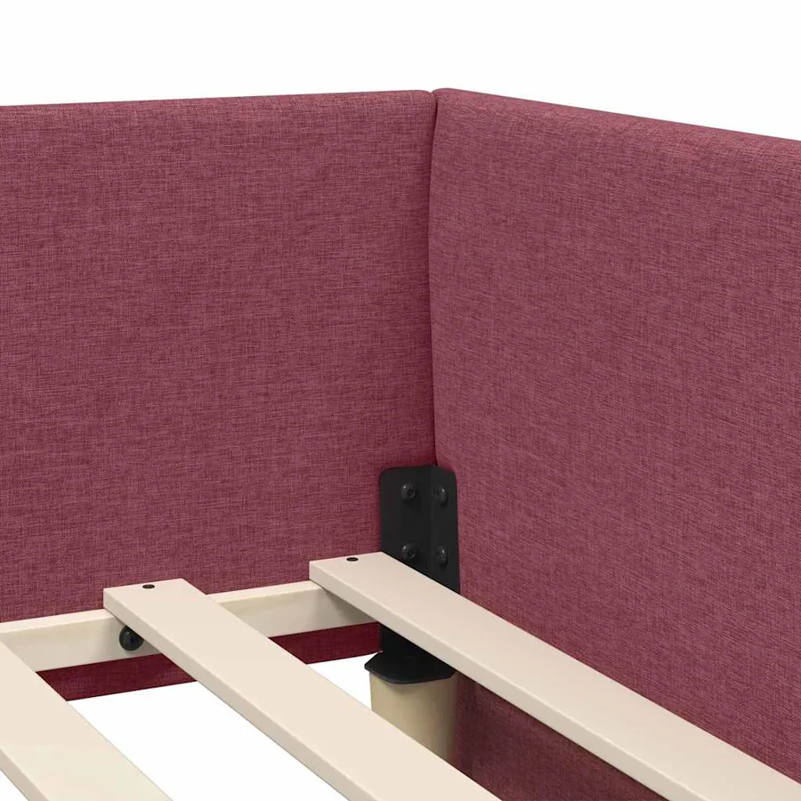 Cadre de lit d'angle avec matelas avec matelas 2 pcs Gris tissu - 8