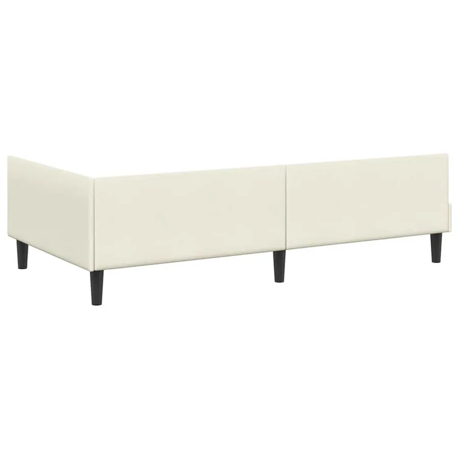 Cadre de lit d'angle avec matelas Autre 2 pcs Crème Velours - 9