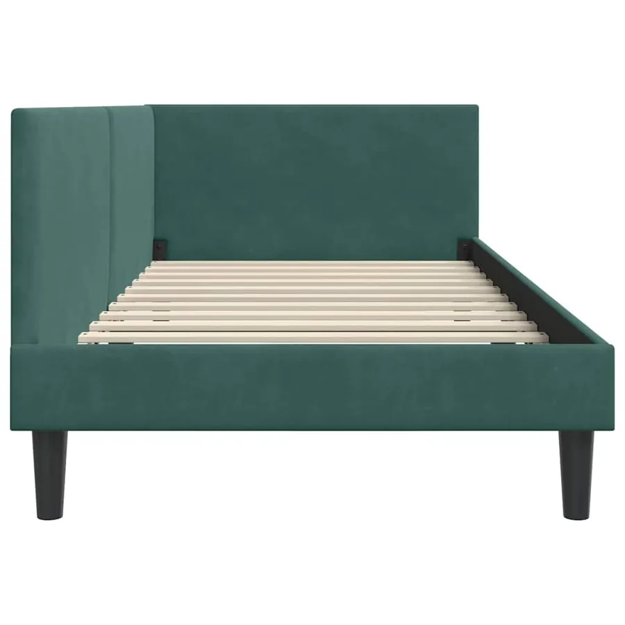 Cadre de lit d'angle Vert foncé 100 cm x 200 cm Velours - 6