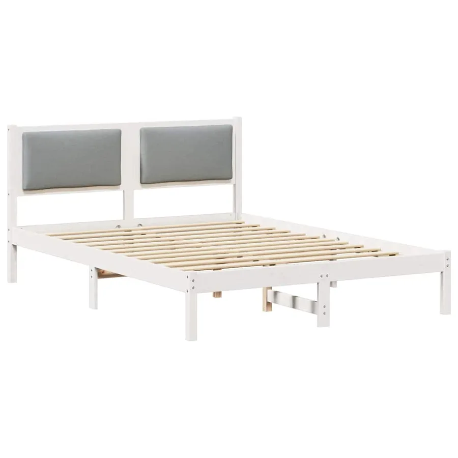 Cadre de lit Gris clair 140 x 190 cm Pin massif - 2