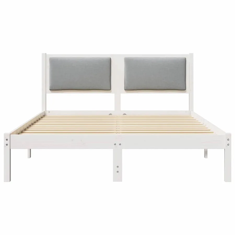 Cadre de lit Gris clair 140 x 190 cm Pin massif - 5