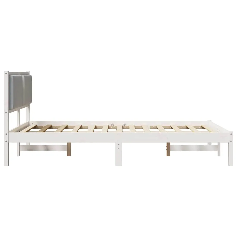 Cadre de lit Gris clair 140 x 190 cm Pin massif - 6