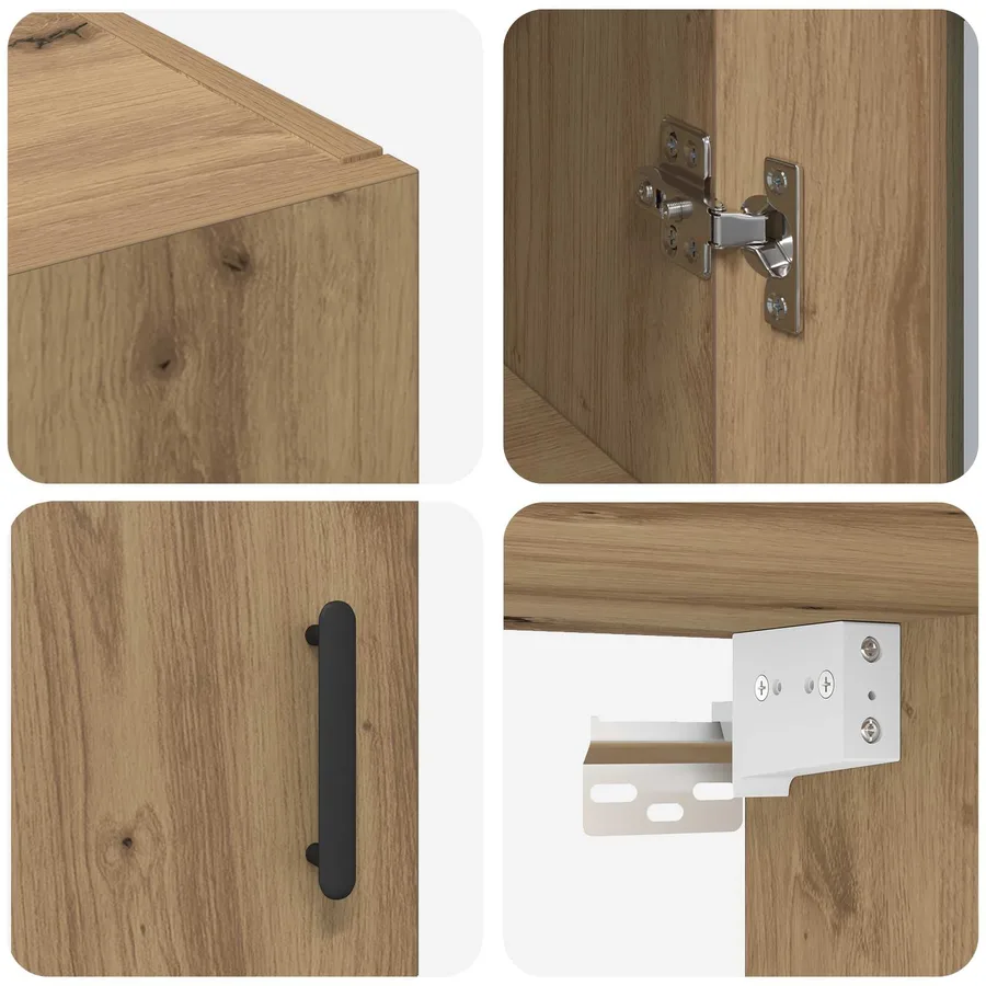 Buffet Chêne artisanal 69,5 x 34 x 90 cm Bois d'ingénierie - 9
