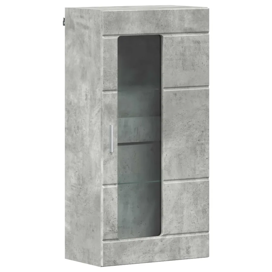 Cabinet en Bois Gris béton 50 x 29 x 100 cm Bois d'ingénierie - 2