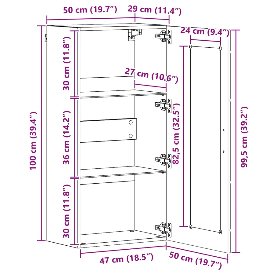 Cabinet en Bois Chêne fumé Bois d'ingénierie - 13