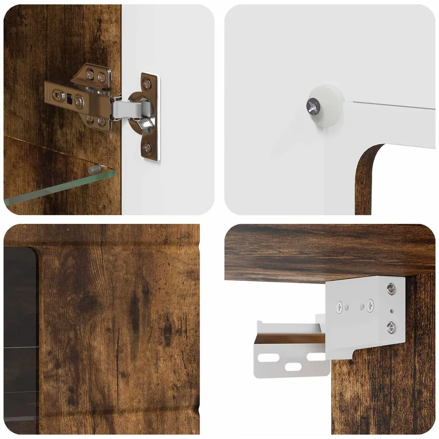 Cabinet en Bois Chêne fumé Bois d'ingénierie - 9