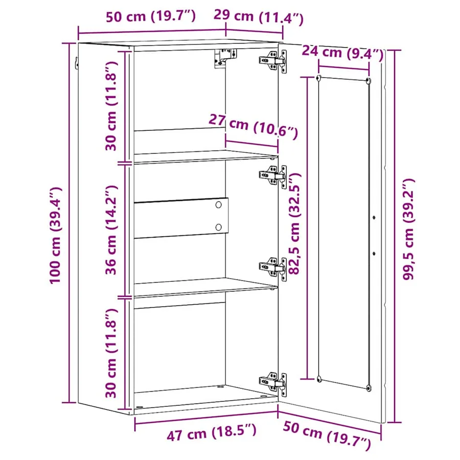 Cabinet en Bois Chêne artisanal Bois d'ingénierie - 14
