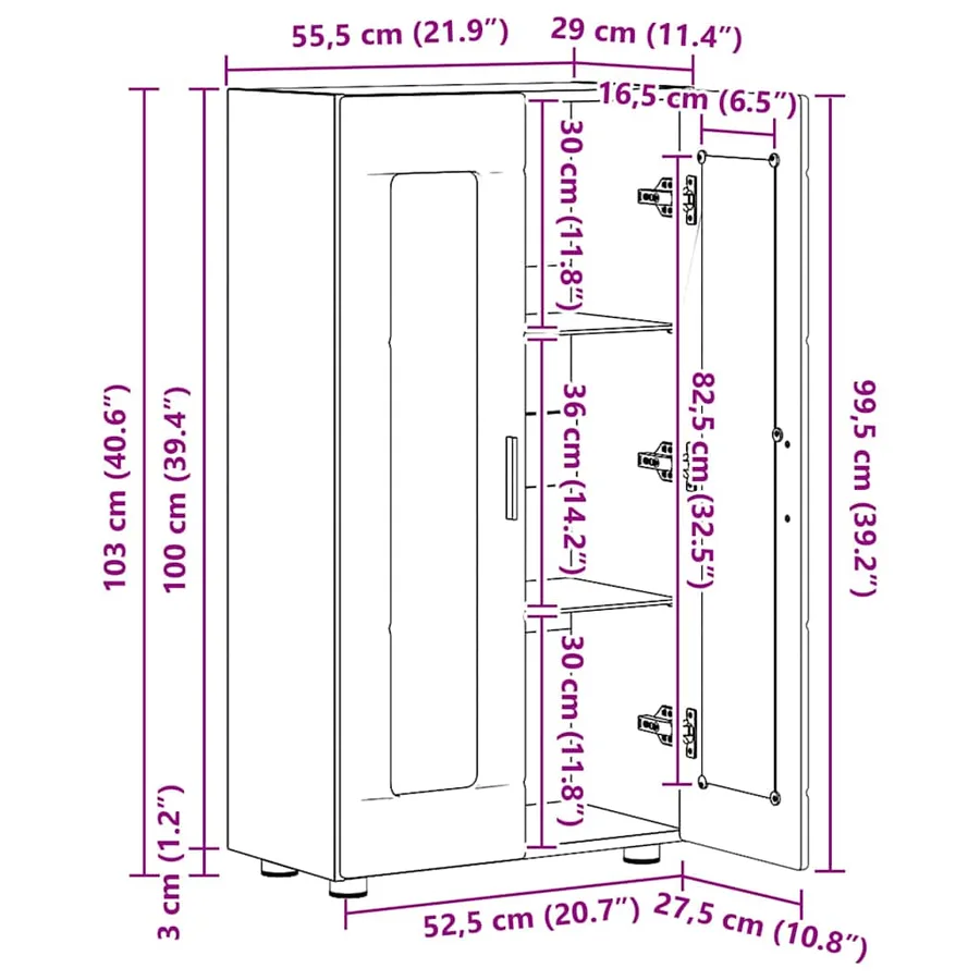 Buffet FLORIN Blanc 55,5 x 29 x 100 cm Bois d'ingénierie - 12