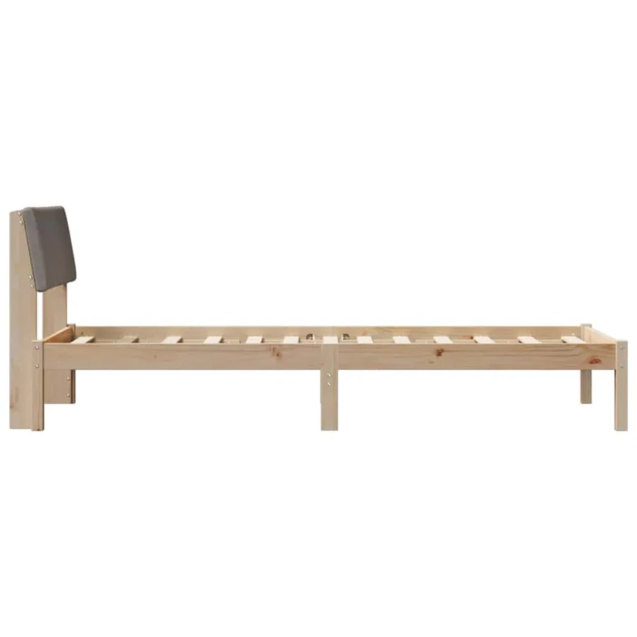 Cadre de lit Marron et taupe 75 x 190 cm Bois massif en pin - 6
