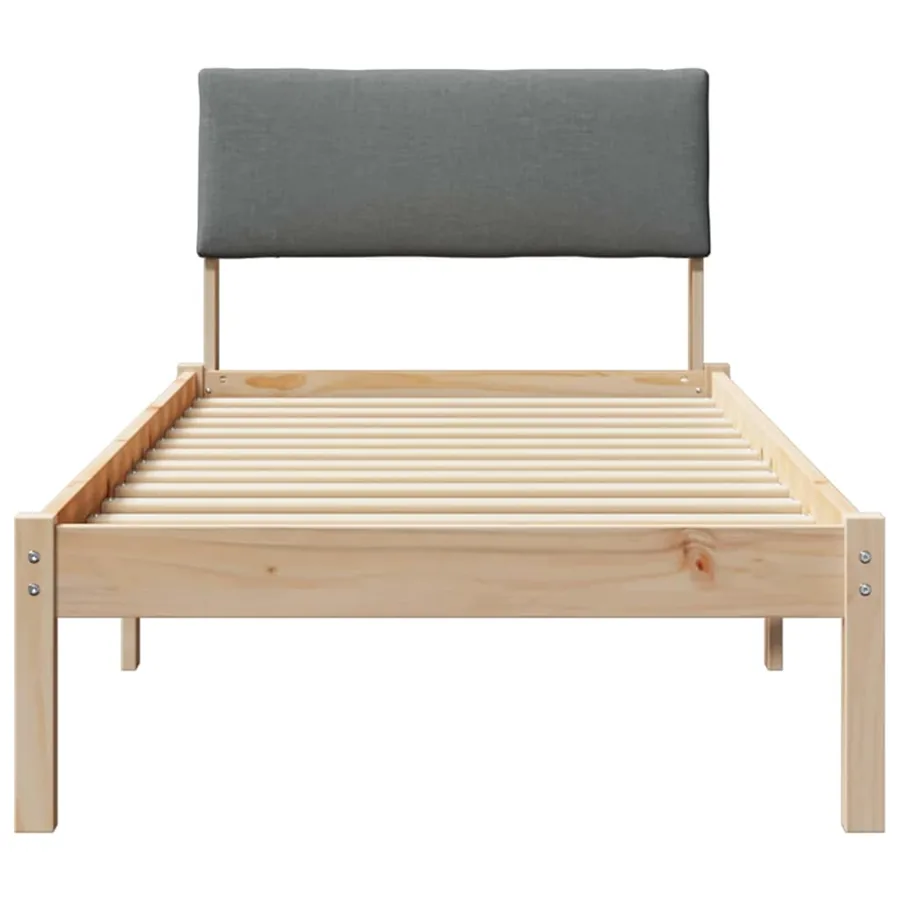 Cadre de lit avec tête de lit marron et gris foncé 75 x 190 cm - 5