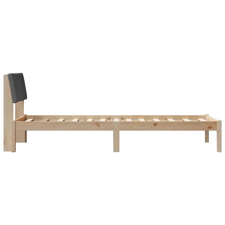 Cadre de lit avec tête de lit marron et gris foncé 75 x 190 cm - 6
