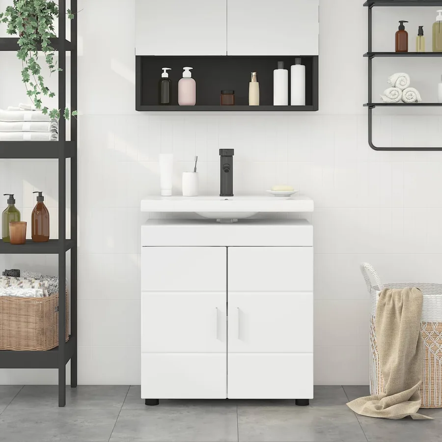 Ensemble d'armoire de salle de bain TULUM Blanc 60 x 34 x 63 cm