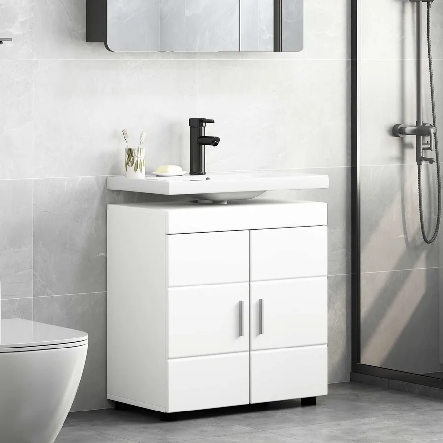 Ensemble d'armoire de salle de bain TULUM Blanc 60 x 34 x 63 cm - 4