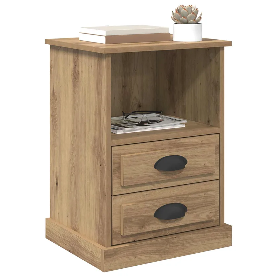 Cabinet de chevet 2 pc Chêne artisanal 36 x 43 x 60 cm - 3