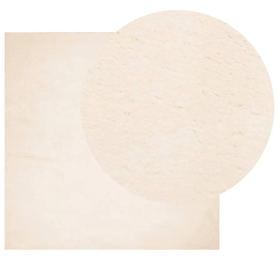 Tapis HUARTE à poils courts doux et lavable beige 120x120 cm - 3