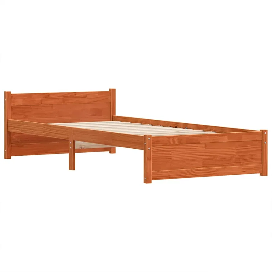 Cadre de lit Brun cire 195,5 x 80,5 x 51 cm Pin massif - 4