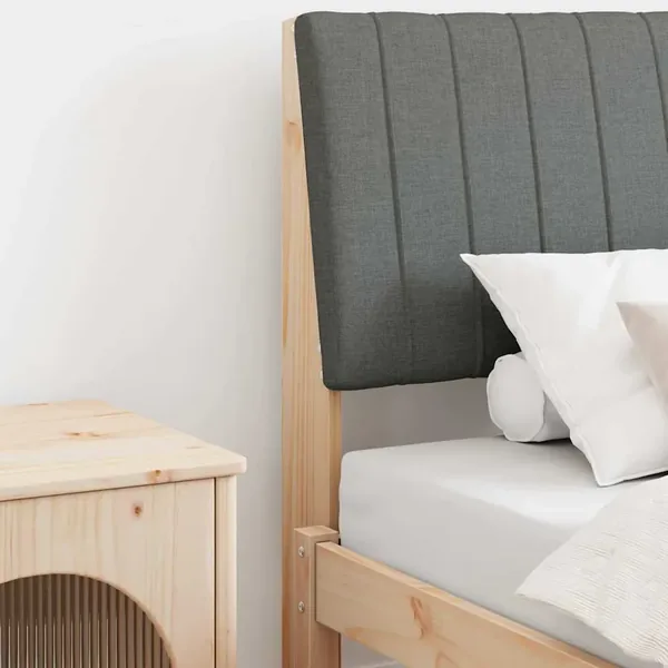 Tête de lit capitonnée Gris foncé 90 cm Pin massif
